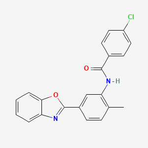 molecular formula C21H15ClN2O2 B3740131 N-[5-(1,3-benzoxazol-2-yl)-2-methylphenyl]-4-chlorobenzamide 