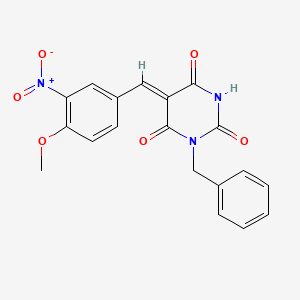 molecular formula C19H15N3O6 B3740144 1-benzyl-5-(4-methoxy-3-nitrobenzylidene)-2,4,6(1H,3H,5H)-pyrimidinetrione 