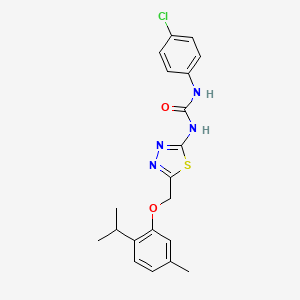 molecular formula C20H21ClN4O2S B3740164 N-(4-chlorophenyl)-N'-{5-[(2-isopropyl-5-methylphenoxy)methyl]-1,3,4-thiadiazol-2-yl}urea 