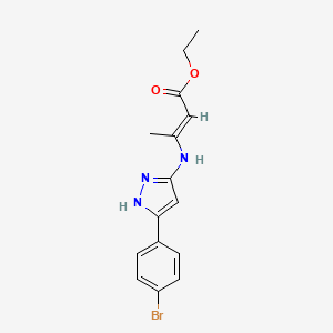 molecular formula C15H16BrN3O2 B3740176 ethyl 3-{[3-(4-bromophenyl)-1H-pyrazol-5-yl]amino}-2-butenoate 