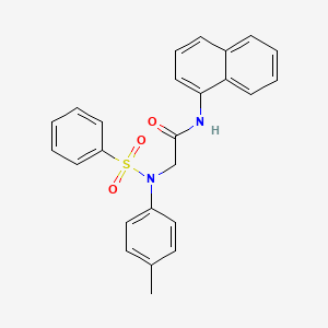 molecular formula C25H22N2O3S B3740185 N~2~-(4-methylphenyl)-N~1~-1-naphthyl-N~2~-(phenylsulfonyl)glycinamide 