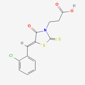 molecular formula C13H10ClNO3S2 B3740190 3-[5-(2-chlorobenzylidene)-4-oxo-2-thioxo-1,3-thiazolidin-3-yl]propanoic acid 