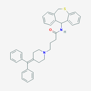 molecular formula C36H36N2OS B374020 N-(6,11-dihydrodibenzo[b,e]thiepin-11-yl)-4-[4-(diphenylmethylene)-1-piperidinyl]butanamide 