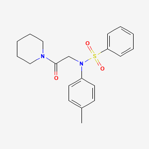 molecular formula C20H24N2O3S B3740239 N-(4-methylphenyl)-N-[2-oxo-2-(1-piperidinyl)ethyl]benzenesulfonamide 