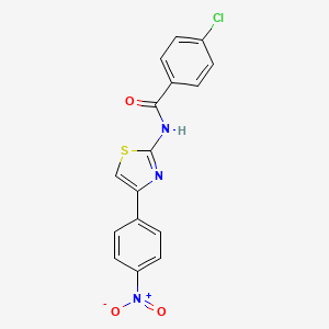 molecular formula C16H10ClN3O3S B3740251 4-chloro-N-[4-(4-nitrophenyl)-1,3-thiazol-2-yl]benzamide CAS No. 5536-67-4