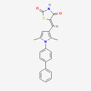 molecular formula C22H18N2O2S B3740255 5-{[1-(4-biphenylyl)-2,5-dimethyl-1H-pyrrol-3-yl]methylene}-1,3-thiazolidine-2,4-dione 