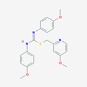 molecular formula C22H23N3O3S B374028 (4-methoxy-2-pyridinyl)methyl N,N'-bis(4-methoxyphenyl)imidothiocarbamate 
