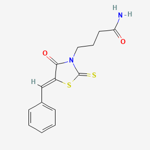 molecular formula C14H14N2O2S2 B3740304 4-(5-benzylidene-4-oxo-2-thioxo-1,3-thiazolidin-3-yl)butanamide 