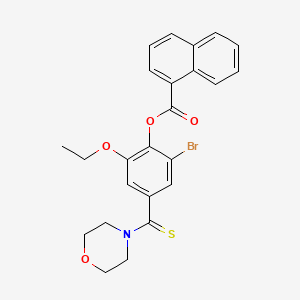 molecular formula C24H22BrNO4S B3740315 2-bromo-6-ethoxy-4-(4-morpholinylcarbonothioyl)phenyl 1-naphthoate 