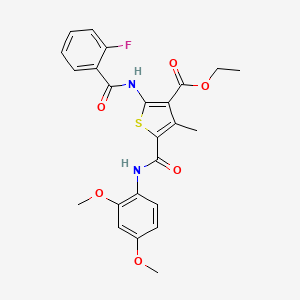 ethyl 5-{[(2,4-dimethoxyphenyl)amino]carbonyl}-2-[(2-fluorobenzoyl)amino]-4-methyl-3-thiophenecarboxylate