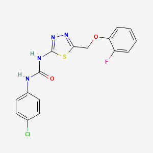 molecular formula C16H12ClFN4O2S B3740349 N-(4-chlorophenyl)-N'-{5-[(2-fluorophenoxy)methyl]-1,3,4-thiadiazol-2-yl}urea 