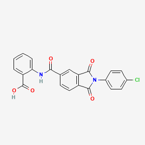molecular formula C22H13ClN2O5 B3740358 2-({[2-(4-chlorophenyl)-1,3-dioxo-2,3-dihydro-1H-isoindol-5-yl]carbonyl}amino)benzoic acid 