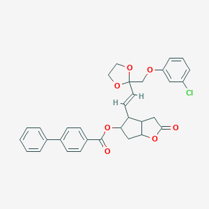 [4-[(E)-2-[2-[(3-chlorophenoxy)methyl]-1,3-dioxolan-2-yl]ethenyl]-2-oxo-3,3a,4,5,6,6a-hexahydrocyclopenta[b]furan-5-yl] 4-phenylbenzoate
