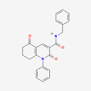 molecular formula C23H20N2O3 B3740362 N-benzyl-2,5-dioxo-1-phenyl-1,2,5,6,7,8-hexahydro-3-quinolinecarboxamide 