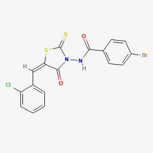 4-bromo-N-[5-(2-chlorobenzylidene)-4-oxo-2-thioxo-1,3-thiazolidin-3-yl]benzamide