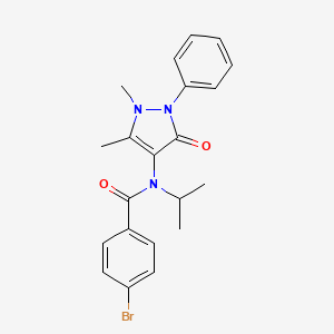 molecular formula C21H22BrN3O2 B3740443 4-bromo-N-(1,5-dimethyl-3-oxo-2-phenyl-2,3-dihydro-1H-pyrazol-4-yl)-N-isopropylbenzamide 