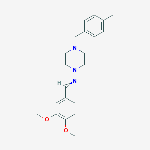 molecular formula C22H29N3O2 B3740454 N-(3,4-dimethoxybenzylidene)-4-(2,4-dimethylbenzyl)-1-piperazinamine 