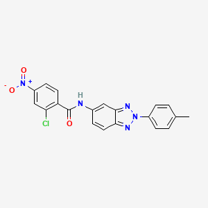 molecular formula C20H14ClN5O3 B3740466 2-chloro-N-[2-(4-methylphenyl)-2H-1,2,3-benzotriazol-5-yl]-4-nitrobenzamide 