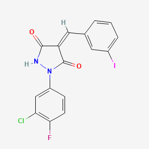 molecular formula C16H9ClFIN2O2 B3740468 1-(3-chloro-4-fluorophenyl)-4-(3-iodobenzylidene)-3,5-pyrazolidinedione 