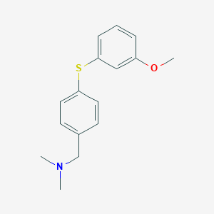 molecular formula C16H19NOS B374050 N-{4-[(3-methoxyphenyl)sulfanyl]benzyl}-N,N-dimethylamine 