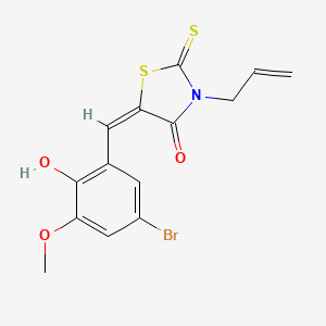 molecular formula C14H12BrNO3S2 B3740503 3-allyl-5-(5-bromo-2-hydroxy-3-methoxybenzylidene)-2-thioxo-1,3-thiazolidin-4-one 