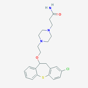 molecular formula C23H28ClN3O2S B374051 3-(4-{2-[(2-Chloro-10,11-dihydrodibenzo[b,f]thiepin-10-yl)oxy]ethyl}-1-piperazinyl)propanamide 
