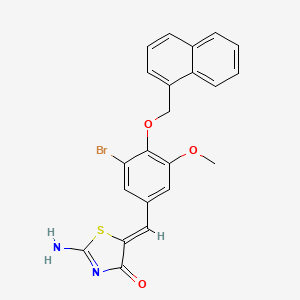 molecular formula C22H17BrN2O3S B3740510 5-[3-bromo-5-methoxy-4-(1-naphthylmethoxy)benzylidene]-2-imino-1,3-thiazolidin-4-one 