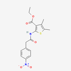 molecular formula C17H18N2O5S B3740511 ethyl 4,5-dimethyl-2-{[(4-nitrophenyl)acetyl]amino}-3-thiophenecarboxylate 