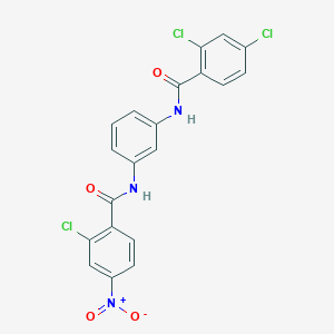 molecular formula C20H12Cl3N3O4 B3740519 2,4-dichloro-N-{3-[(2-chloro-4-nitrobenzoyl)amino]phenyl}benzamide 