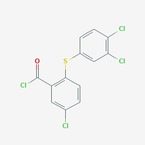molecular formula C13H6Cl4OS B374054 5-Chloro-2-[(3,4-dichlorophenyl)sulfanyl]benzoyl chloride 