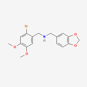 (1,3-benzodioxol-5-ylmethyl)(2-bromo-4,5-dimethoxybenzyl)amine