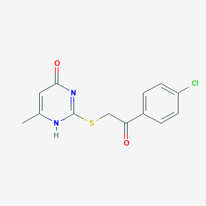 2-[2-(4-chlorophenyl)-2-oxoethyl]sulfanyl-6-methyl-1H-pyrimidin-4-one
