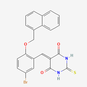 molecular formula C22H15BrN2O3S B3740560 5-[5-bromo-2-(1-naphthylmethoxy)benzylidene]-2-thioxodihydro-4,6(1H,5H)-pyrimidinedione 
