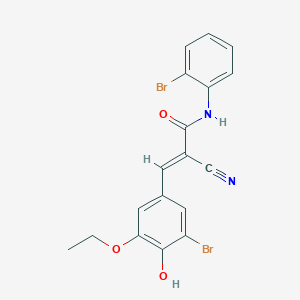 molecular formula C18H14Br2N2O3 B3740586 3-(3-bromo-5-ethoxy-4-hydroxyphenyl)-N-(2-bromophenyl)-2-cyanoacrylamide 