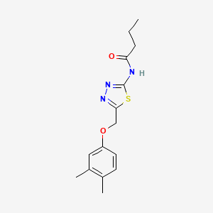 molecular formula C15H19N3O2S B3740592 N-{5-[(3,4-dimethylphenoxy)methyl]-1,3,4-thiadiazol-2-yl}butanamide 