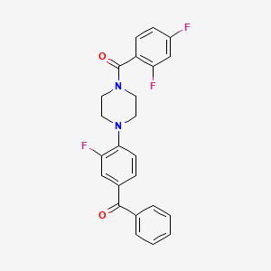 molecular formula C24H19F3N2O2 B3740624 {4-[4-(2,4-difluorobenzoyl)-1-piperazinyl]-3-fluorophenyl}(phenyl)methanone 