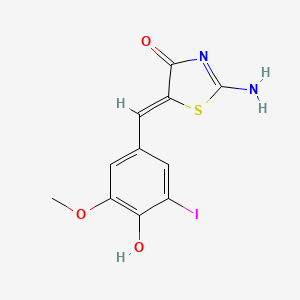 molecular formula C11H9IN2O3S B3740634 5-(4-hydroxy-3-iodo-5-methoxybenzylidene)-2-imino-1,3-thiazolidin-4-one 