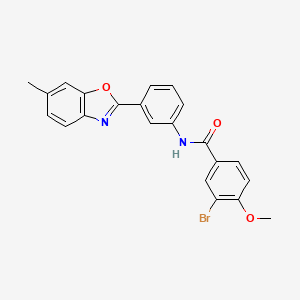 molecular formula C22H17BrN2O3 B3740639 3-bromo-4-methoxy-N-[3-(6-methyl-1,3-benzoxazol-2-yl)phenyl]benzamide 