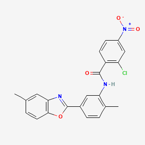 2-chloro-N-[2-methyl-5-(5-methyl-1,3-benzoxazol-2-yl)phenyl]-4-nitrobenzamide