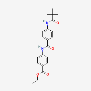 molecular formula C21H24N2O4 B3740677 ethyl 4-({4-[(2,2-dimethylpropanoyl)amino]benzoyl}amino)benzoate 
