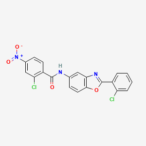 2-chloro-N-[2-(2-chlorophenyl)-1,3-benzoxazol-5-yl]-4-nitrobenzamide