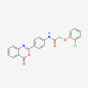 2-(2-chlorophenoxy)-N-[4-(4-oxo-4H-3,1-benzoxazin-2-yl)phenyl]acetamide