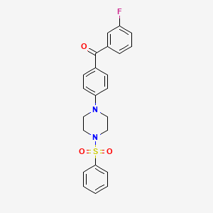 molecular formula C23H21FN2O3S B3740726 (3-fluorophenyl){4-[4-(phenylsulfonyl)-1-piperazinyl]phenyl}methanone 