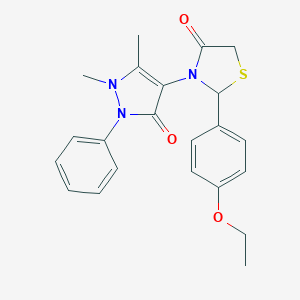 3-(1,5-dimethyl-3-oxo-2-phenyl-2,3-dihydro-1H-pyrazol-4-yl)-2-(4-ethoxyphenyl)-1,3-thiazolidin-4-one