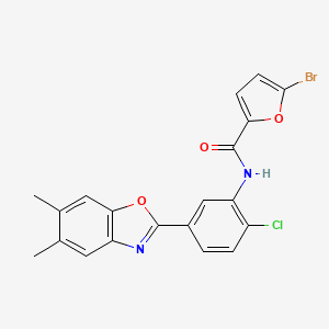 molecular formula C20H14BrClN2O3 B3740807 5-bromo-N-[2-chloro-5-(5,6-dimethyl-1,3-benzoxazol-2-yl)phenyl]-2-furamide 