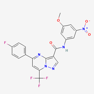 molecular formula C21H13F4N5O4 B3740819 5-(4-fluorophenyl)-N-(3-methoxy-5-nitrophenyl)-7-(trifluoromethyl)pyrazolo[1,5-a]pyrimidine-3-carboxamide 