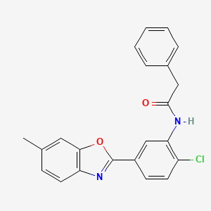 molecular formula C22H17ClN2O2 B3740847 N-[2-chloro-5-(6-methyl-1,3-benzoxazol-2-yl)phenyl]-2-phenylacetamide 