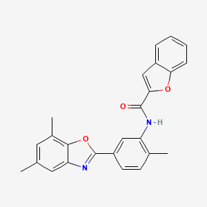 N-[5-(5,7-dimethyl-1,3-benzoxazol-2-yl)-2-methylphenyl]-1-benzofuran-2-carboxamide