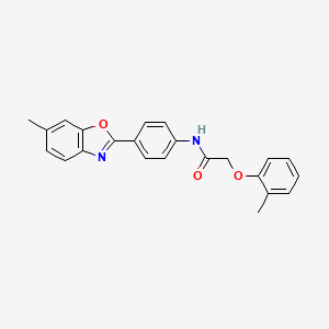 molecular formula C23H20N2O3 B3740870 N-[4-(6-methyl-1,3-benzoxazol-2-yl)phenyl]-2-(2-methylphenoxy)acetamide 