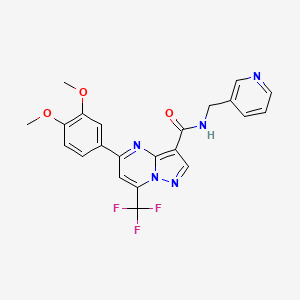 molecular formula C22H18F3N5O3 B3740873 5-(3,4-dimethoxyphenyl)-N-(3-pyridinylmethyl)-7-(trifluoromethyl)pyrazolo[1,5-a]pyrimidine-3-carboxamide 